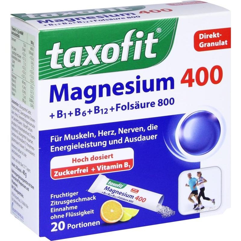 TAXOFIT Magnesium 400+B1+B6+B12+Folsäure 800 Gran.