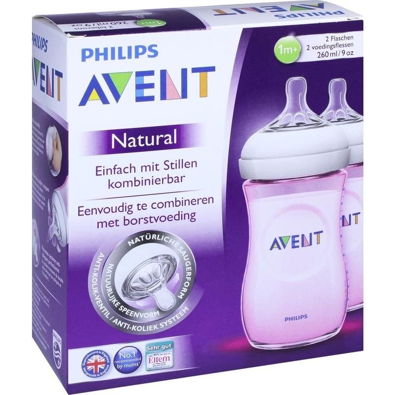 AVENT Flasche 260 ml Naturnah rosa