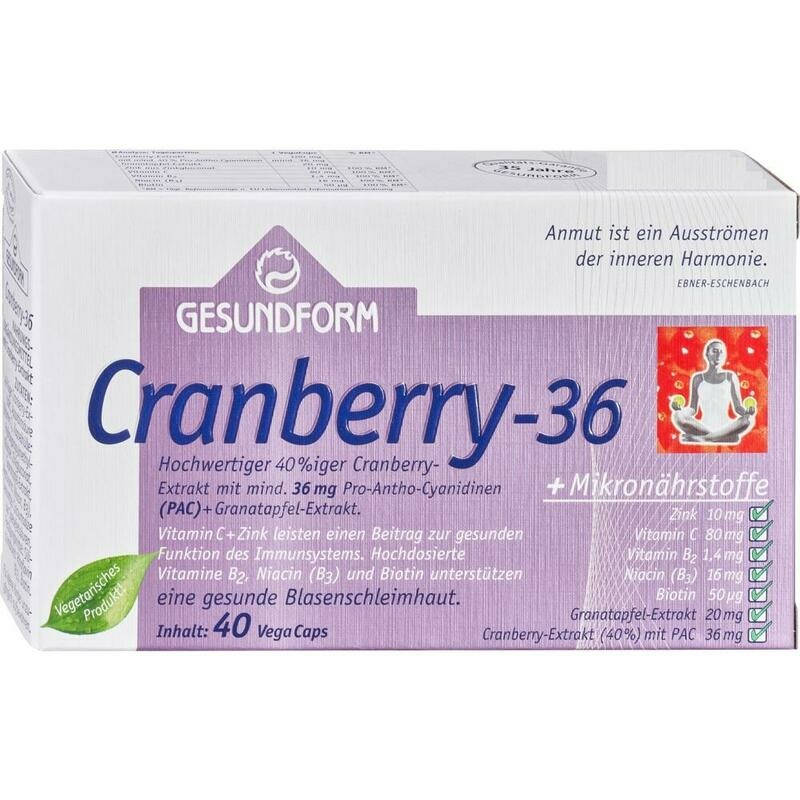GESUNDFORM Cranberry 36 Kapseln