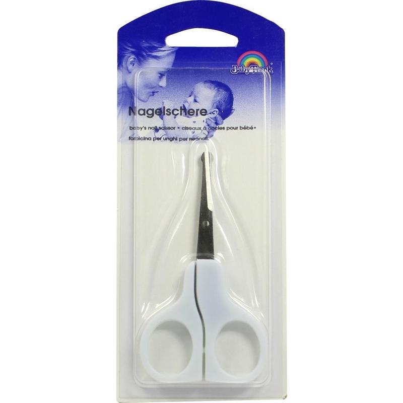 BABYSCHERE 9 cm gebogen weiß