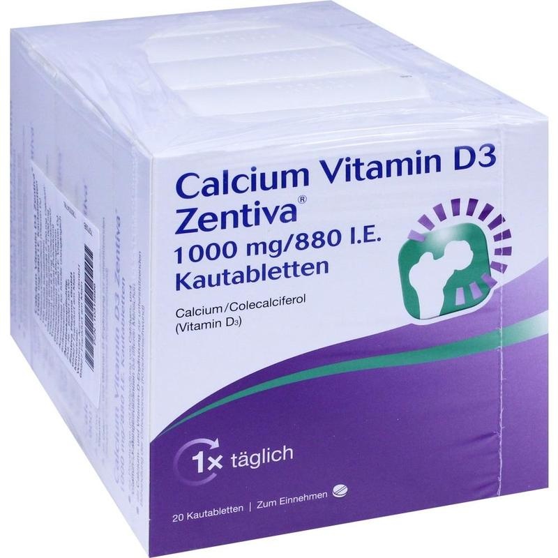 CALCIUM VITAMIN D3 Zentiva 1000 mg/880 I.E. Kautab