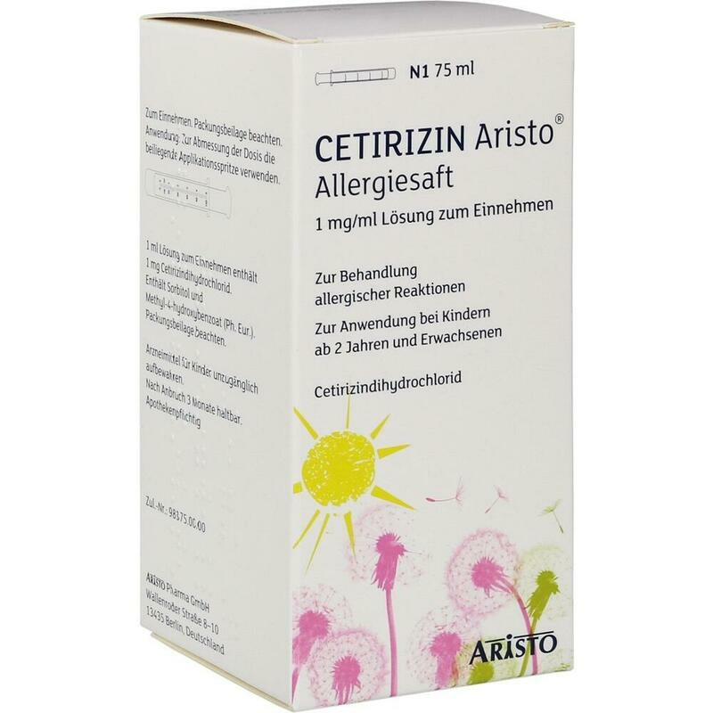 CETIRIZIN Aristo Allergiesaft 1 mg/ml Lsg.z.Einn.